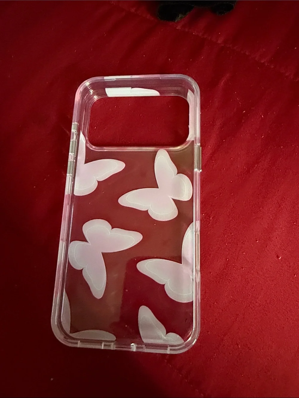 Clear Pink Butterfly Phone Case - Compatible Cell Phone Accessory